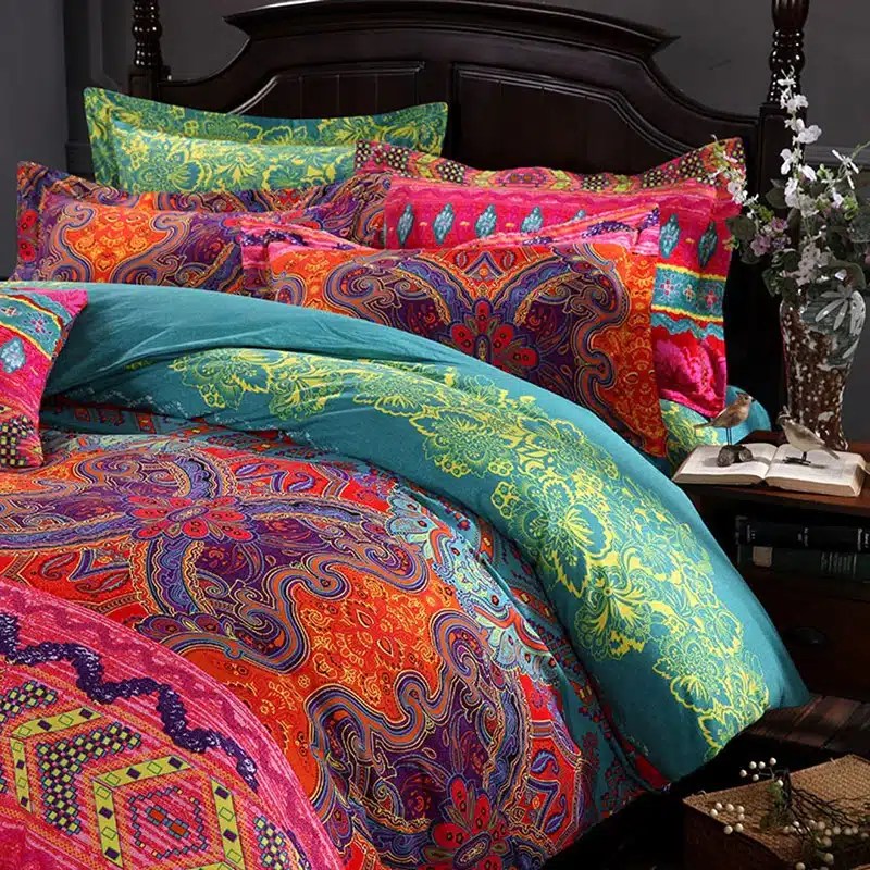 zoom de la parure de lit bohème chic