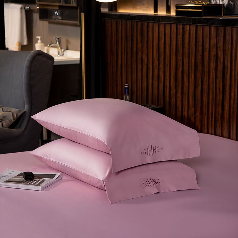 coussin de la parure de lit de luxe rose en pur coton Égyptien