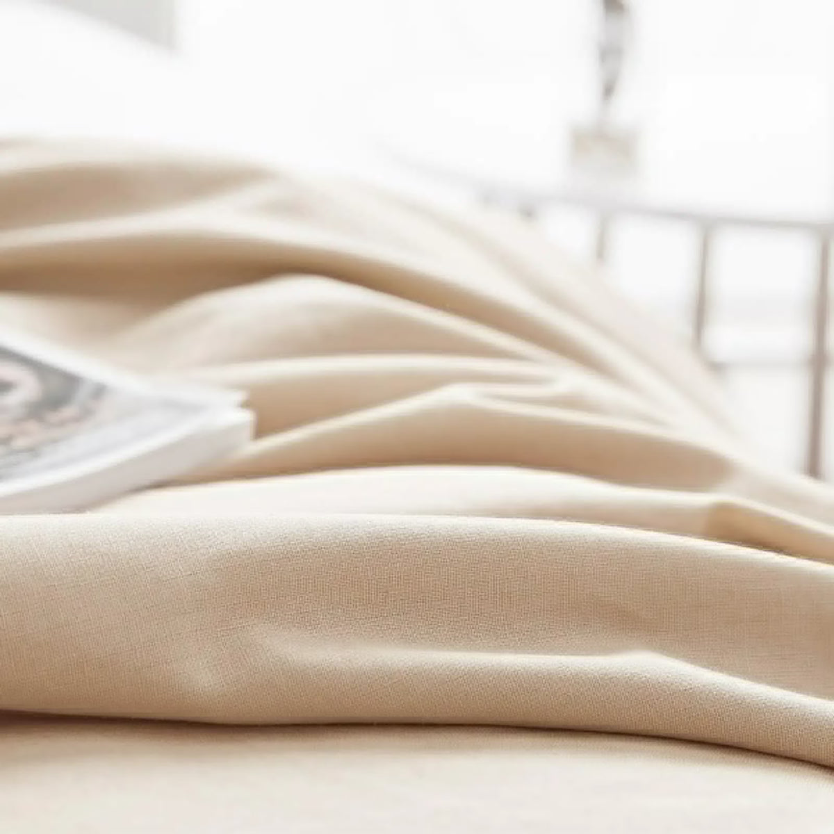 tissu de la parure de lit beige style moderne en lin et coton
