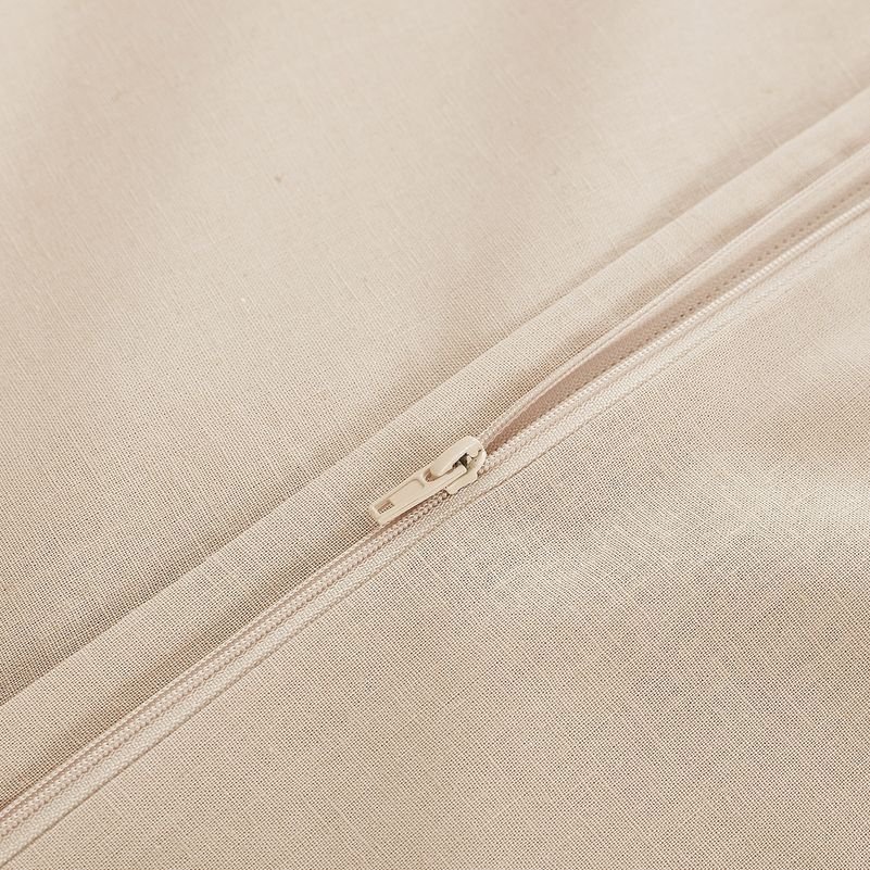 fermeture de la parure de lit beige style moderne en lin et coton