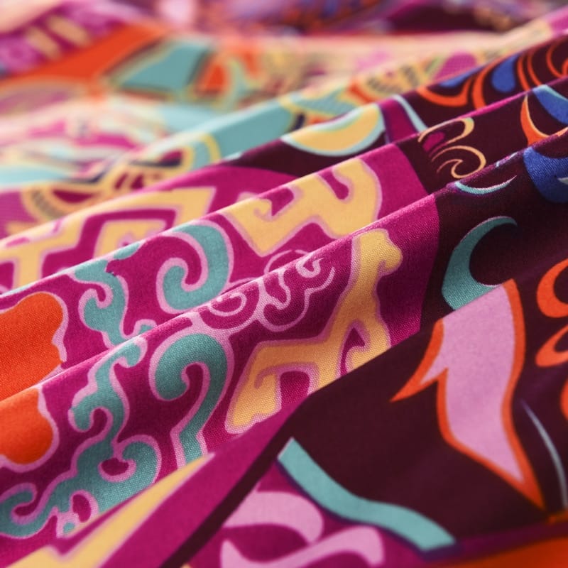 tissu de la parure de lit bohème et mandala fleurie