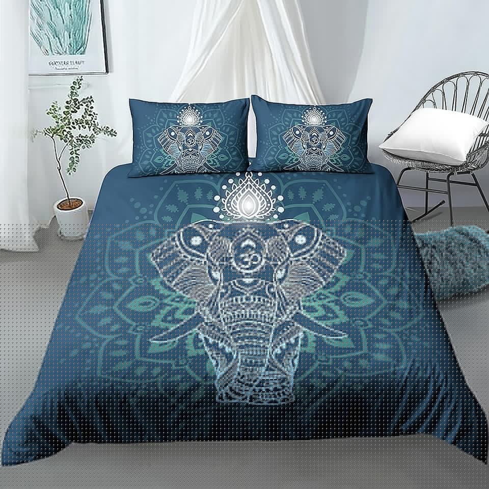 Parure de lit mandala avec design d'éléphant