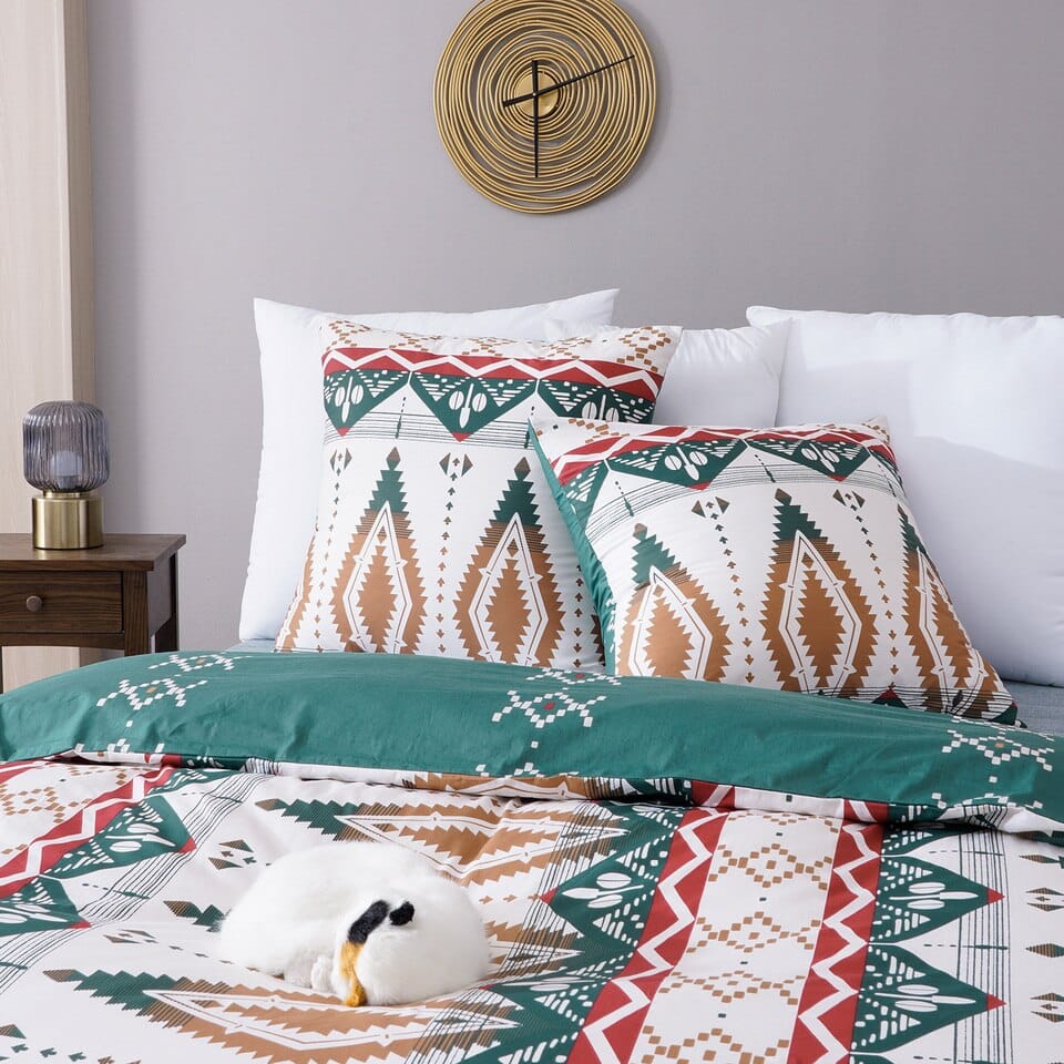 coussin de la parure de lit bohème blanc à forme géométrique moderne