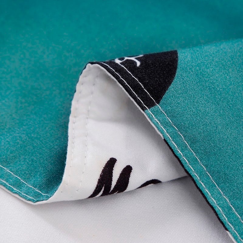 tissu Parure de lit chat bleu canard