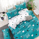 ensemble Parure de lit chat bleu canard