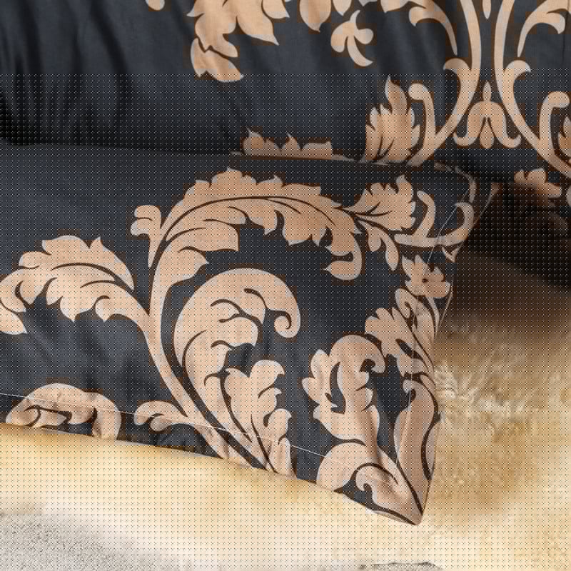 coussin de la parure de lit luxe noir motif baroque