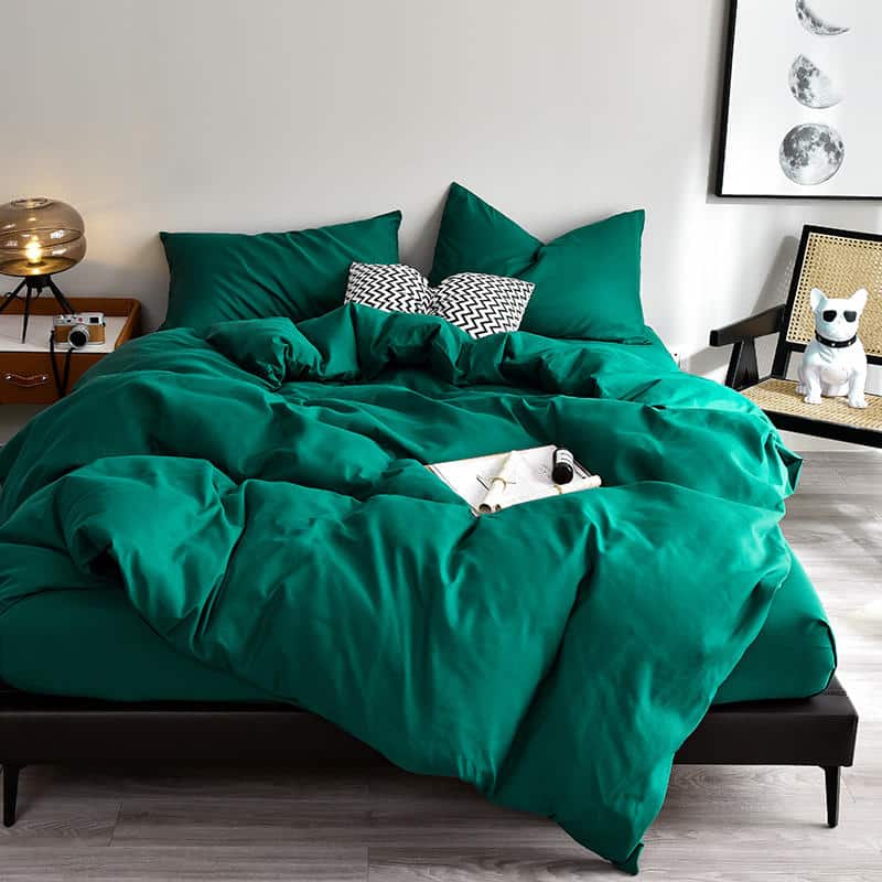 Housse de couette vert émeraude