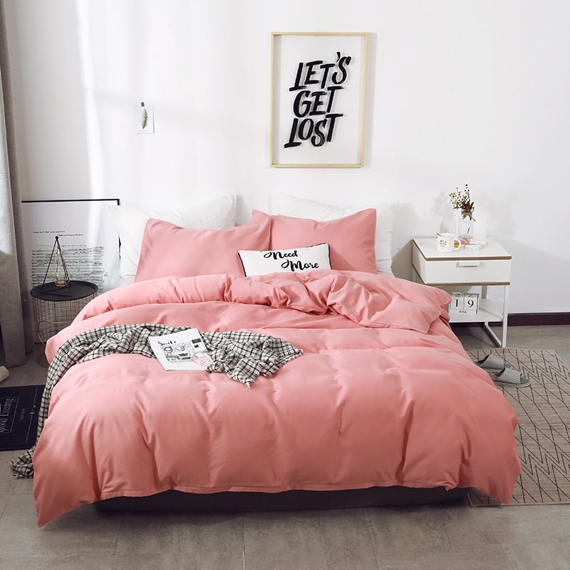 Parure de lit moderne rose