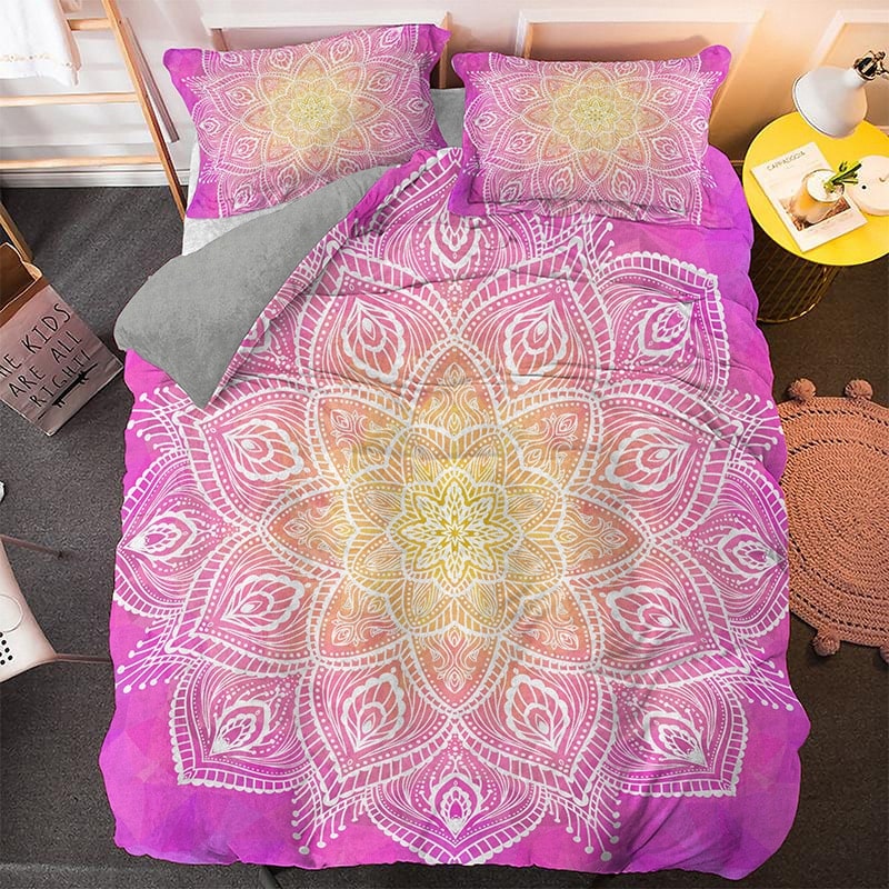 Parure de lit mandala rose