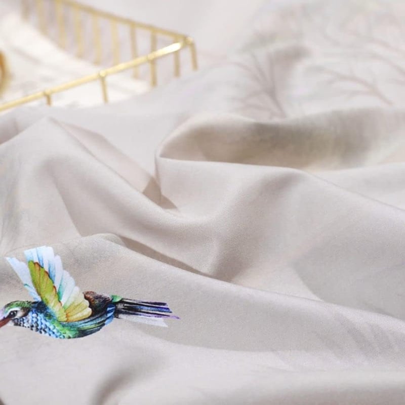 Parure de lit fleurie luxuriante 100% coton Égyptien détail
