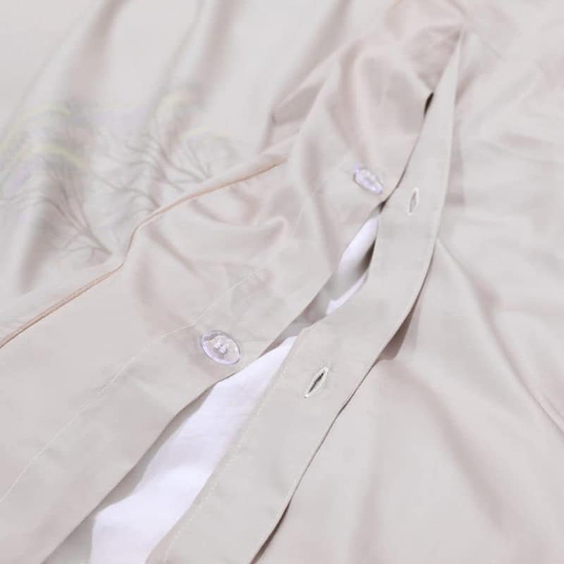 Parure de lit fleurie luxuriante 100% coton Égyptien fermeture