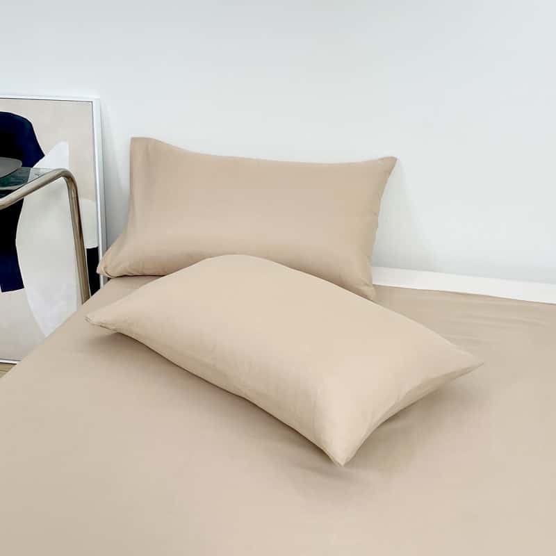 Housse de couette beige unie