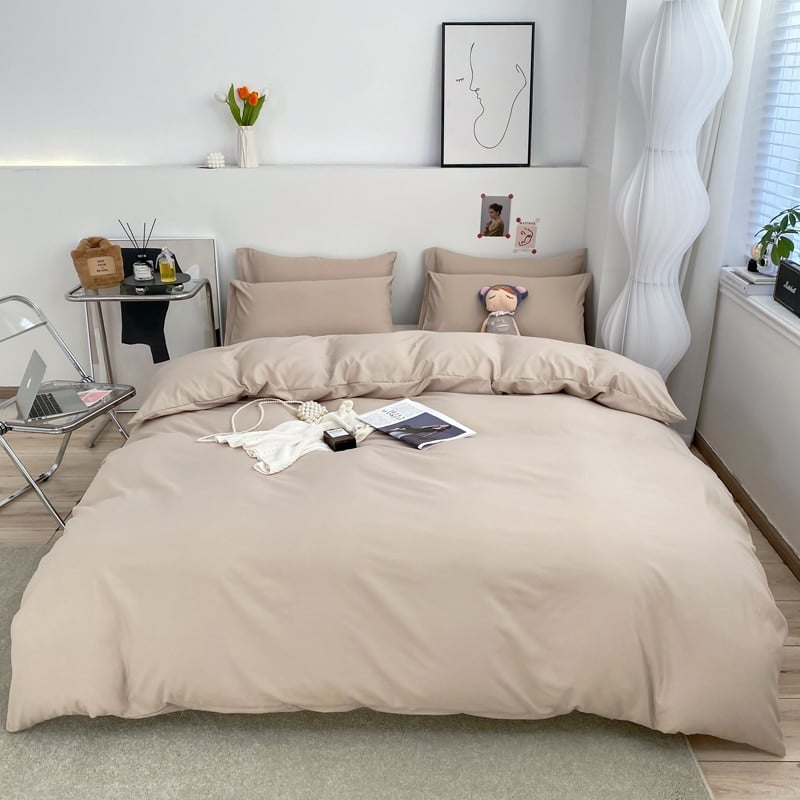 Parure de lit beige unie