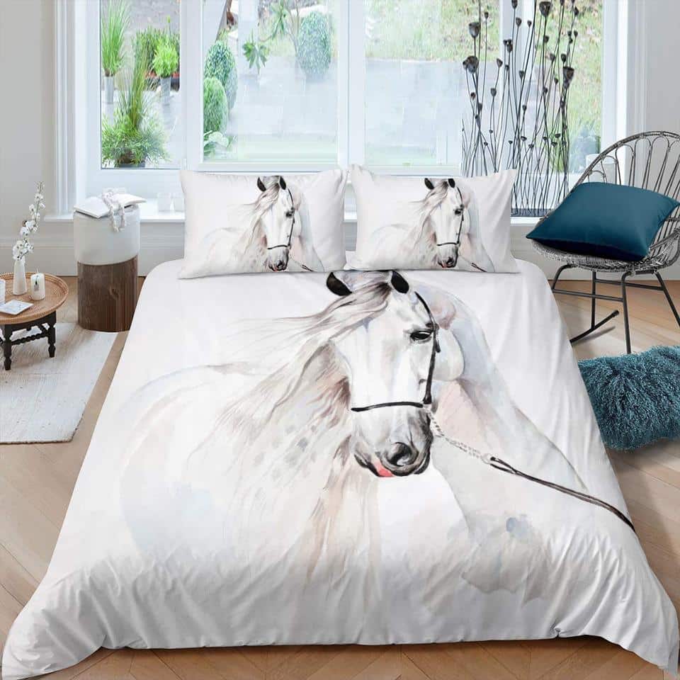 parure de lit cheval blanc