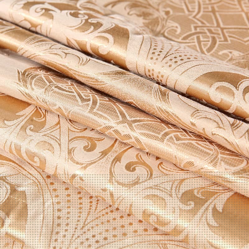 tissu de la Parure de lit doré style jacquard de luxe en satin