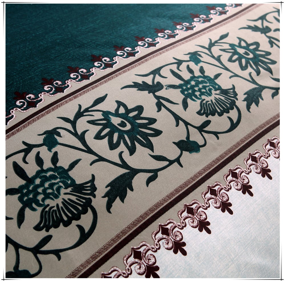 détails plat de la Parure de lit vert bleu canard style orientale chic